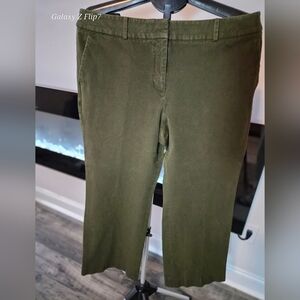 ​Talbots Greenwich Refined Denim Wide-Leg Trousers - Green - High-Waist - 16P